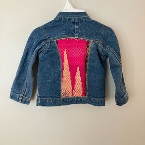 Vintage 80s Lee Denim Jacket with Saori Woven Panel